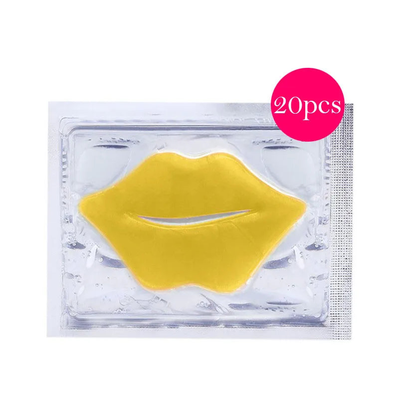 20pcs Crystal Collagen Lip Patches Moisturizing Brightening Nourishing Lip Mask Lips Care Labial Masks Lips Plumper Gel Pads