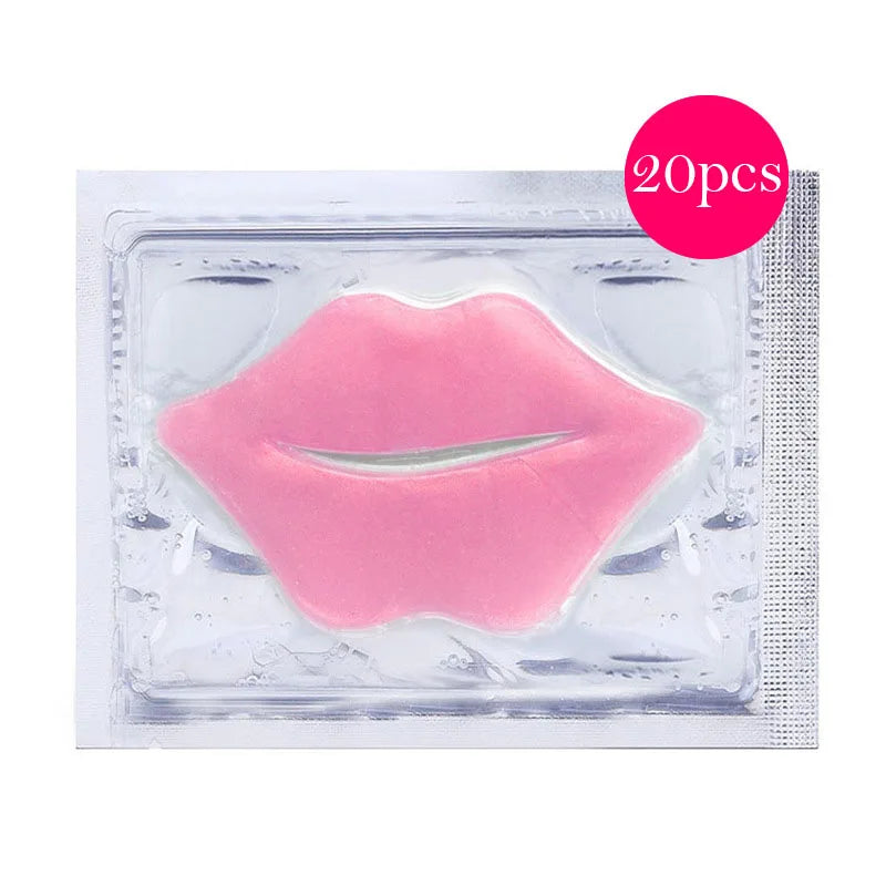 20pcs Crystal Collagen Lip Patches Moisturizing Brightening Nourishing Lip Mask Lips Care Labial Masks Lips Plumper Gel Pads